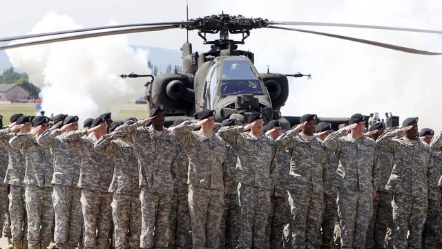 Des soldats américains à la base aérienne de Wiesbaden en Allemagne. [AP/Keystone - Michael Probst]