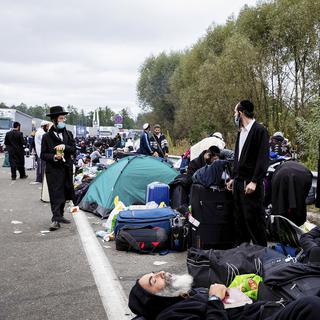Les pèlerins juifs ont été stoppés à la frontière ukrainienne. [EPA/Keystone - STR]