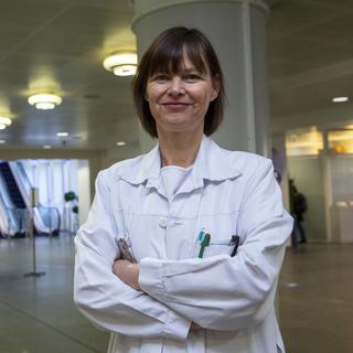 Alexandra Calmy, médecin infectiologue et responsable de l'Unité VIH aux HUG. [Keystone - Salvatore Di Nolfi]