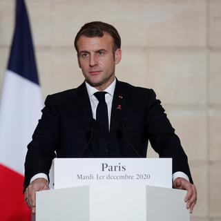 Mardi, Emmanuel Macron s'est exprimé devant la presse. [BENOIT TESSIER/ AFP]