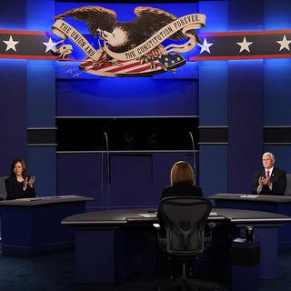 Kamala Harris et Mike Pence ont été fermes mais sont restés dans les limites de l’exercice, lors de leur débat. [Keystone - Patrick Semansky - AP Photo]