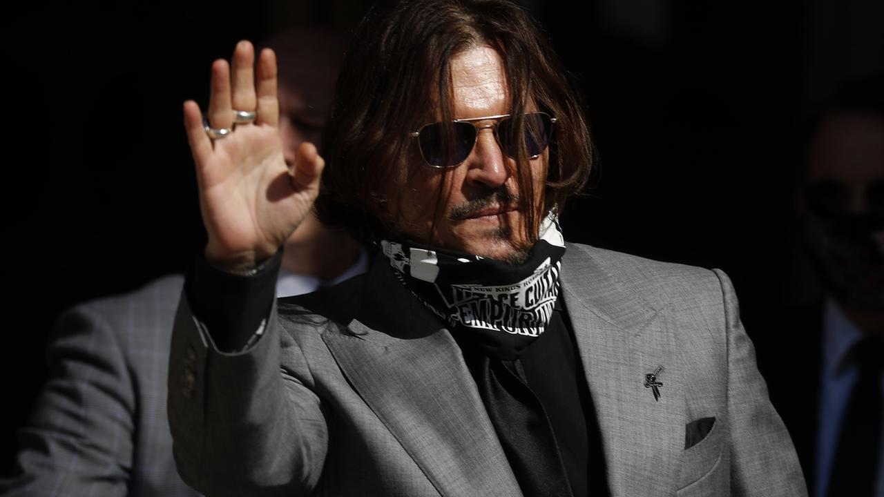 Johnny Depp lors de son procès à Londres au mois de juillet. [Keystone - AP Photo/Frank Augstein]