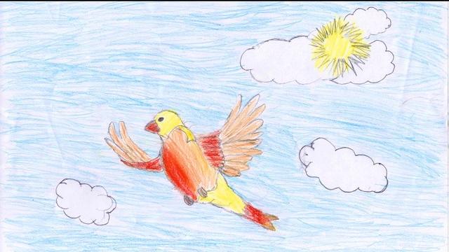"Regarder les oiseaux" dessin réalisé par Kelian. [Kelian]