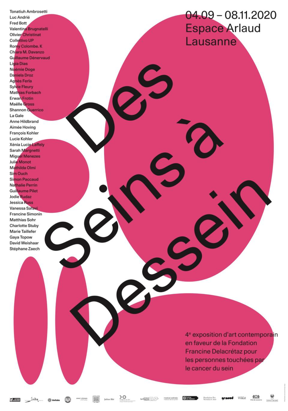 Affiche de l'exposition "Des Seins à Dessin", visible à l'espace Arlaud jusqu'au 8 novembre. [Plates-Bandes Communication et Fulguro Design]