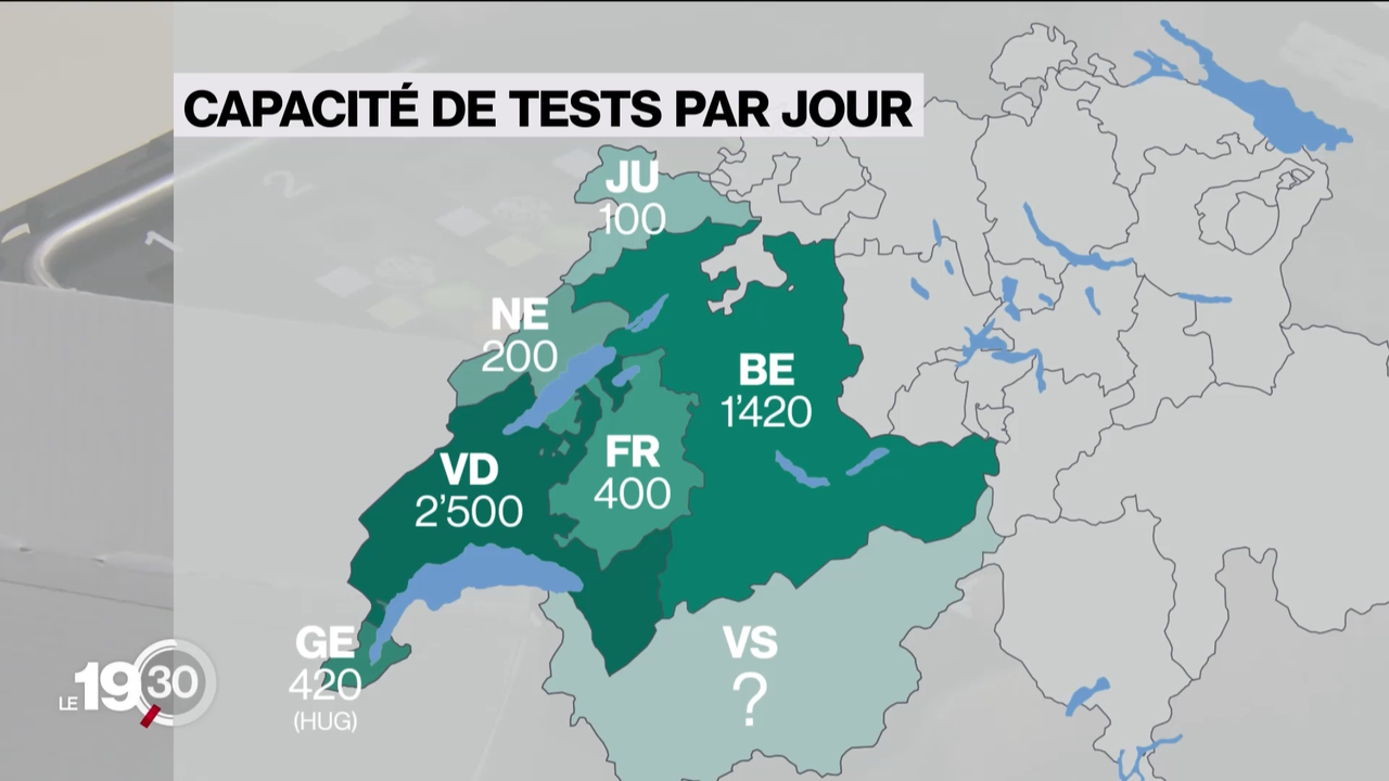 Les capacités de tests varient selon les cantons. [RTS]