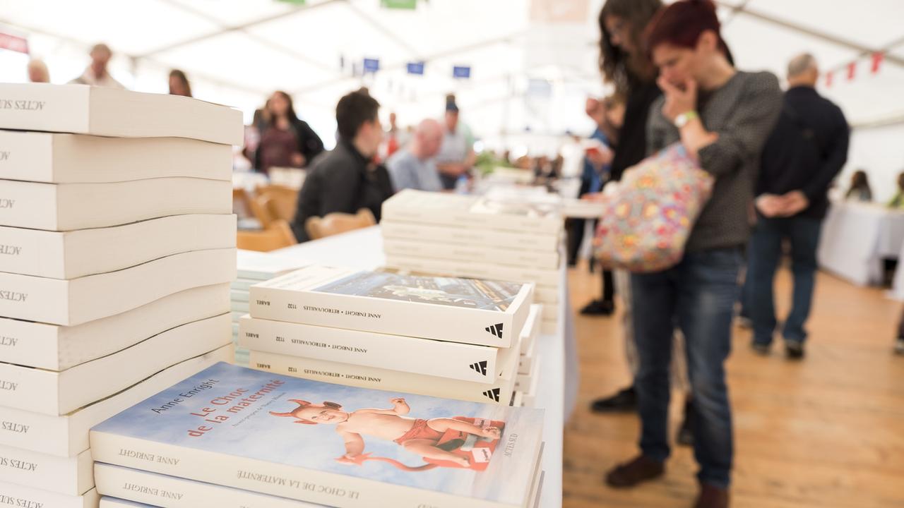 La 8e édition du festival littéraire Le Livre sur les Quais, à Morges, en 2017. [Keystone - Cyril Zingaro]