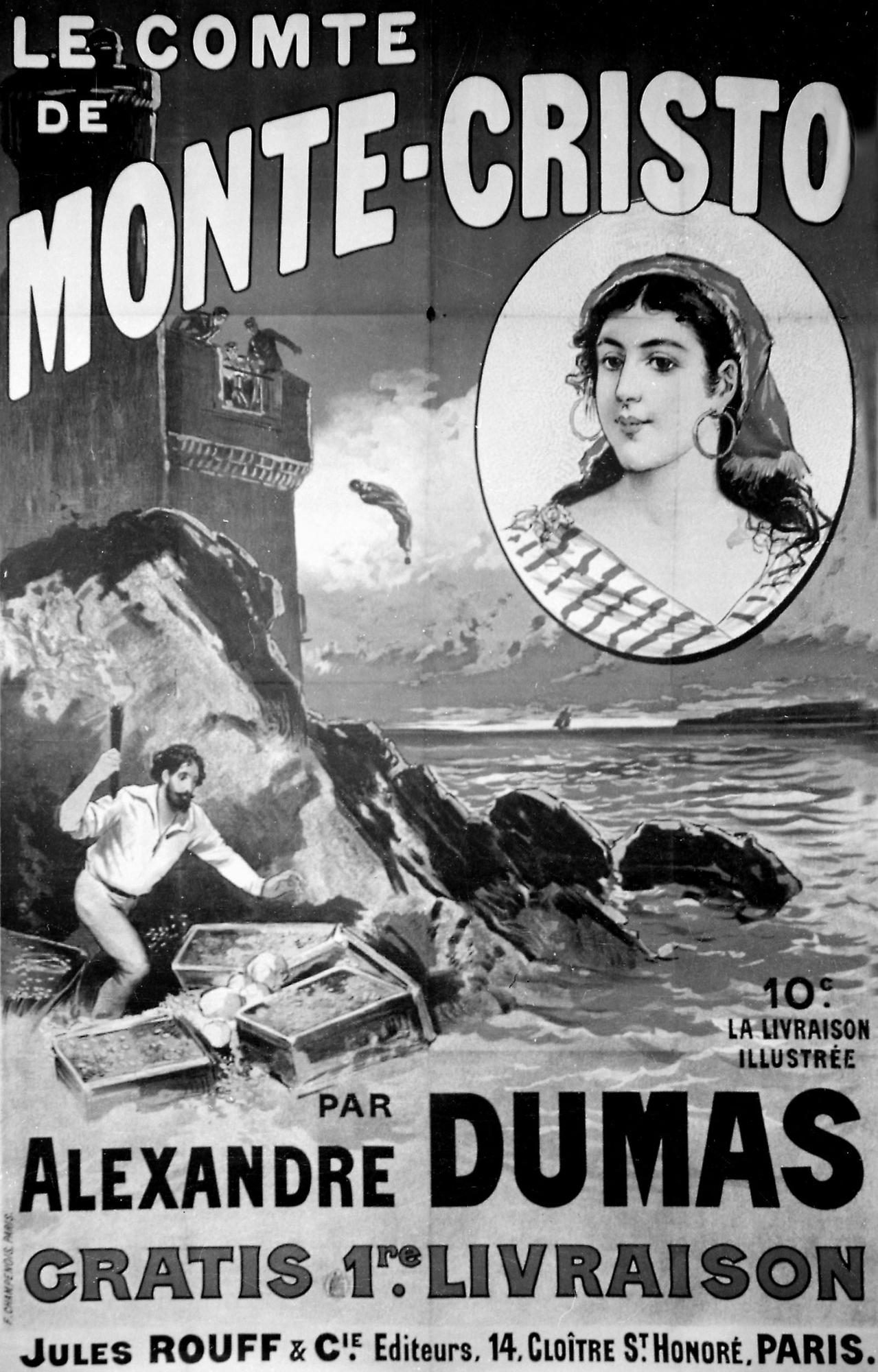 L'affiche annonçant la parution en fascicules du "Comte de Monte-Cristo". [AFP - Collection Roger-Viollet]
