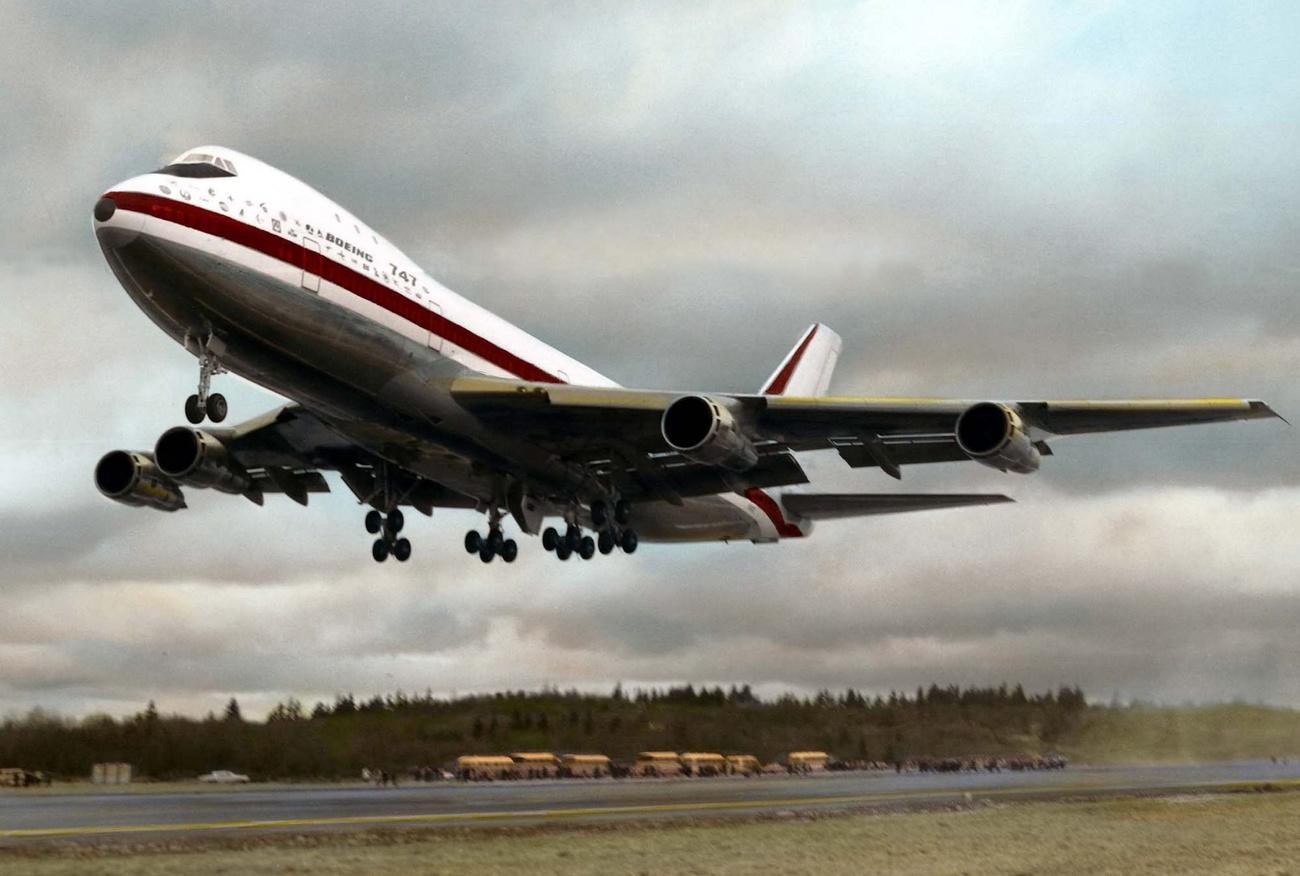 Premier vol du 747 le 9 février 1969 à Everett aux Etats.Unis. [Rights Managed/Keystone - BOEING COMPANY]