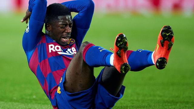 Ousmane Dembélé, sans cesse blessé cette année. [Alejandro Garcia - EPA]