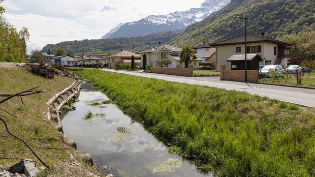 Le canal des Iles, à Massongex, a été réaménagé et élargi sur près de 200 mètres. [Etat du Valais]