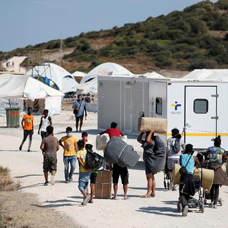 Les incendies dans le camp de migrant de Moria à Lesbos, en Grèce, a accéléré la réforme des accords de Dublin. [Reuters - Yara Nardi]
