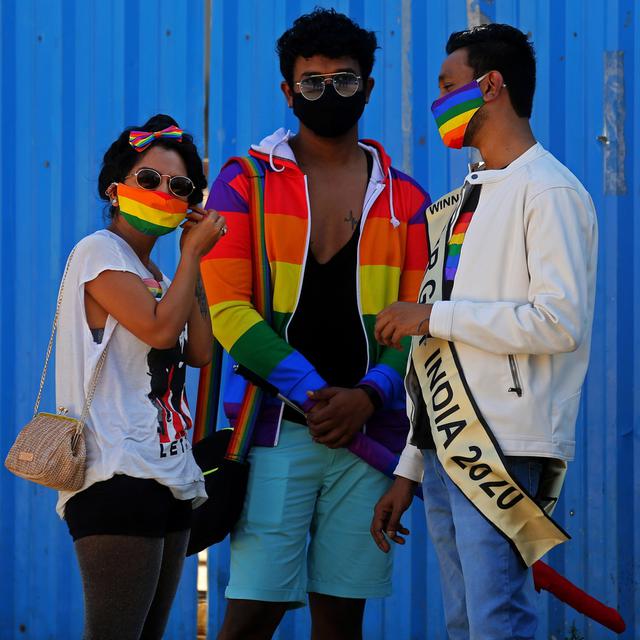 Dimanche 27 décembre: des participants à la Pride March LGBT de Bangalore en Inde. [Keystone/EPA - Jagadeesh Nv]