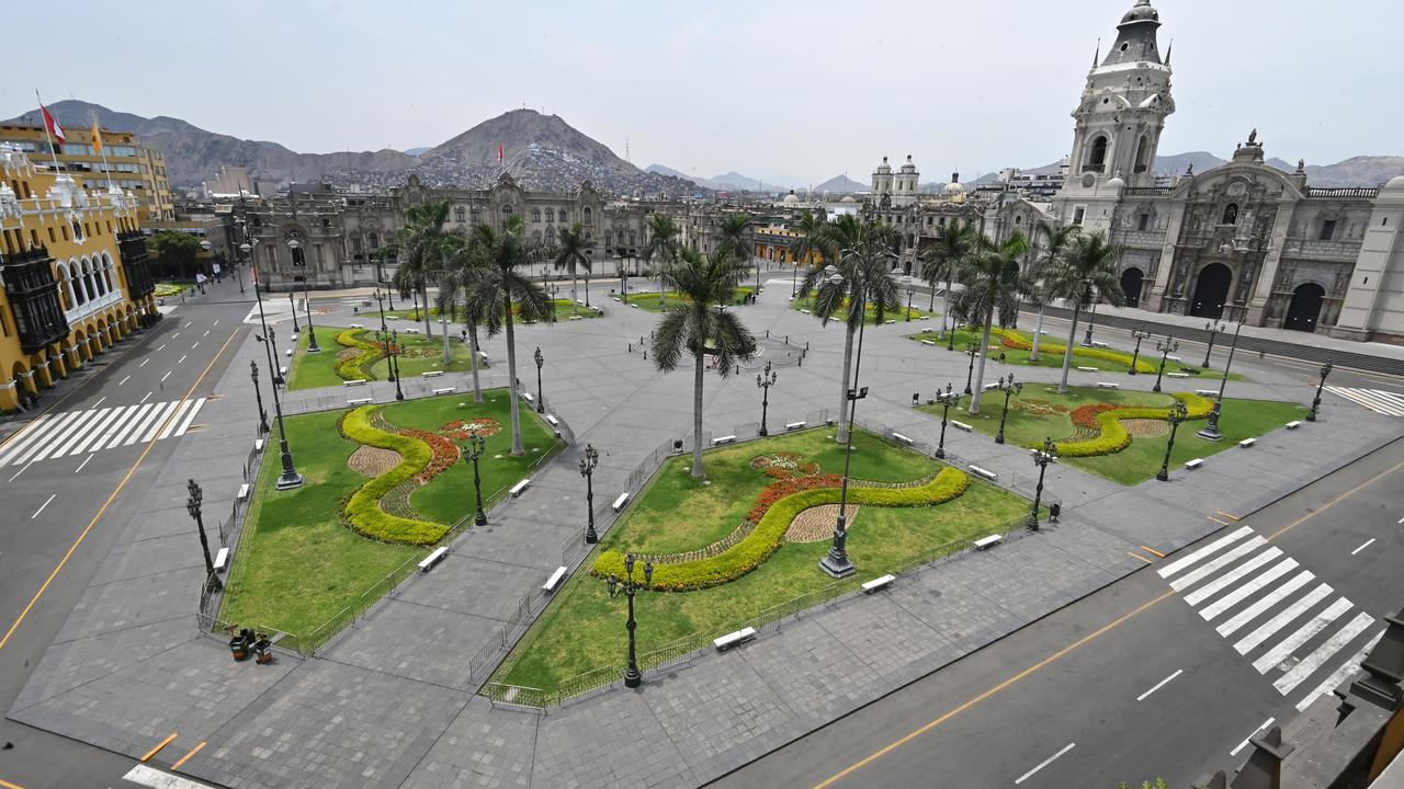La Plaza de Armas, au centre de Lima, dans un Pérou en quarantaine. [AFP - Cris Bouroncle]
