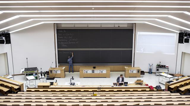 Un cours en ligne à l'École polytechnique fédérale de Zurich [Keystone - Alexandra Wey]