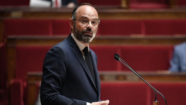 Edouard Philippe à l'Assemblée nationale, à Paris, 28.04.2020. [Pool/AFP - David Nivière]