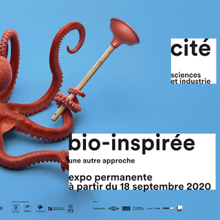 L'affiche de l'exposition permanente "Bio-inspirée, Une autre approche" à voir à Paris.
Cité des sciences et industrie [Cité des sciences et industrie]