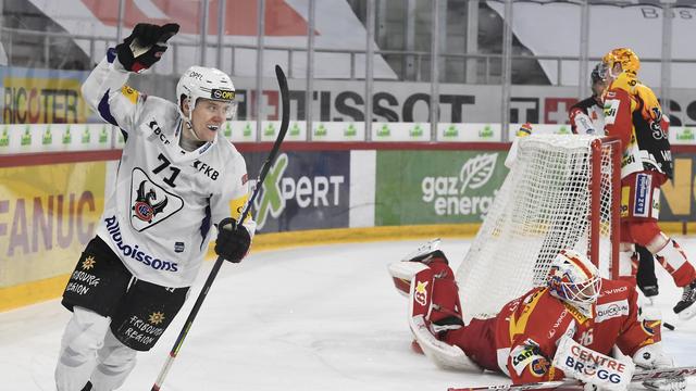 Mottet a inscrit un doublé contre Bienne qui a été sèchement battu. [Keystone - Urs Lindt]