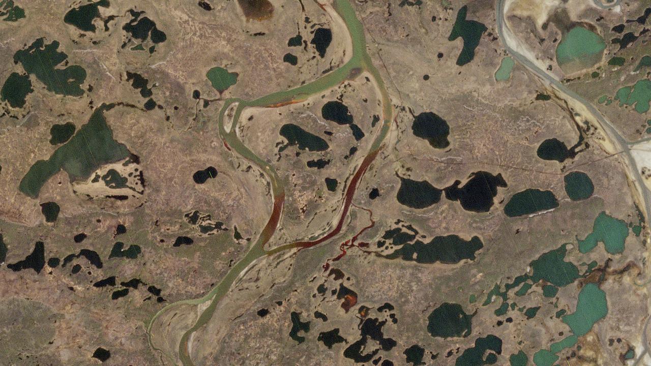 L'étendue de la marée rouge près d'une centrale électrique dans la ville sibérienne de Norilsk [KEYSTONE - AP European Space Agency]
