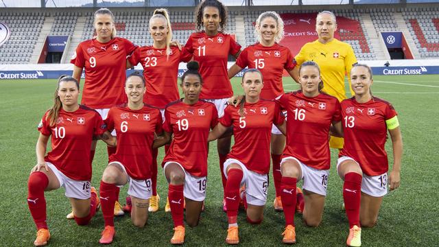 L'équipe nationale suisse féminine de football. [Keystone - Peter Schneider]