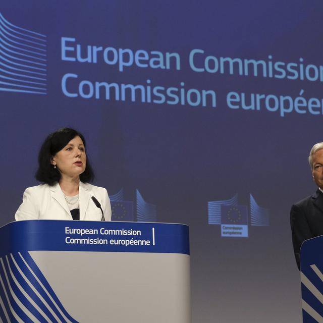 L'UE a fait un premier bilan du règlement européen sur la protection des données. [Keystone/AP - Olivier Hoslet]