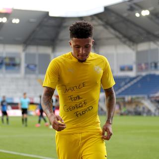 Jadon Sancho du Borussia Dortmund s'est engagé en faveur de George Floyd. [EPA/Keystone - Lars Baron]