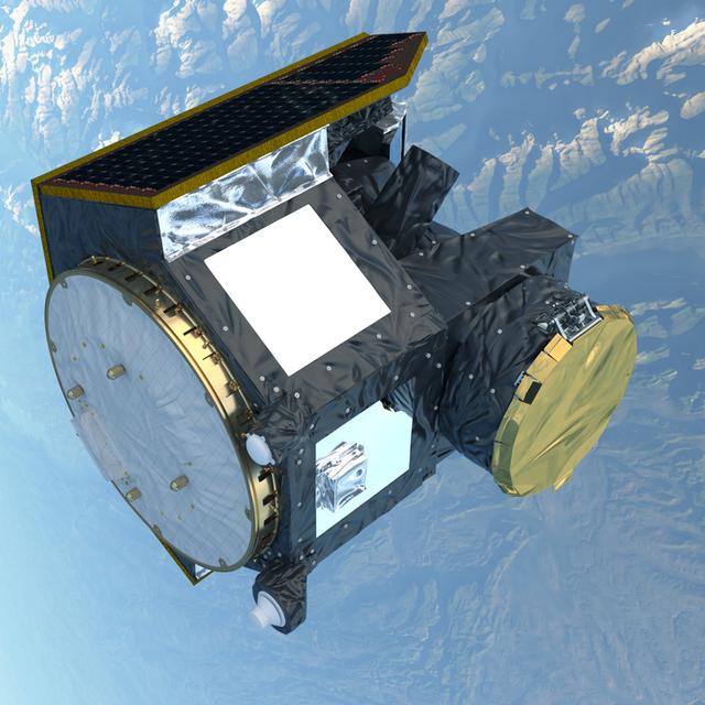 Illustration du satellite CHEOPS en orbite dans l'espace. [ESA - ATG medialab]
