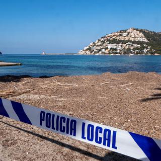 Interdiction d'accès à une plage espagnole de Majorque aux Baléares. [EPA/Keystone - Cati Cladera]