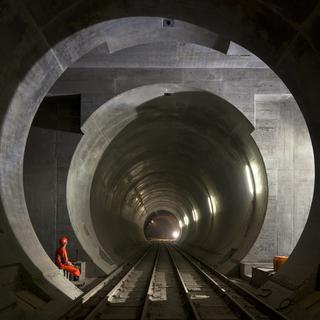 Le tunnel de base du Gothard, près de Faido (TI). [Keystone - Martin Ruetschi]