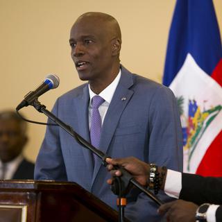 Conférence de presse du président Jovenel Moise en Haïti, pays qui se retrouve sans parlement, le 13 janvier 2020. [AP Photo/Keystone - Dieu Nalio Chery]