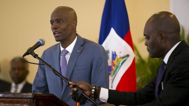 Conférence de presse du président Jovenel Moise en Haïti, pays qui se retrouve sans parlement, le 13 janvier 2020. [AP Photo/Keystone - Dieu Nalio Chery]