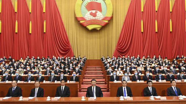 La session plénière annuelle de l'assemblée nationale populaire chinoise, le 21 mai 2020 à Pékin. [AP/Keystone - Li Xueren]