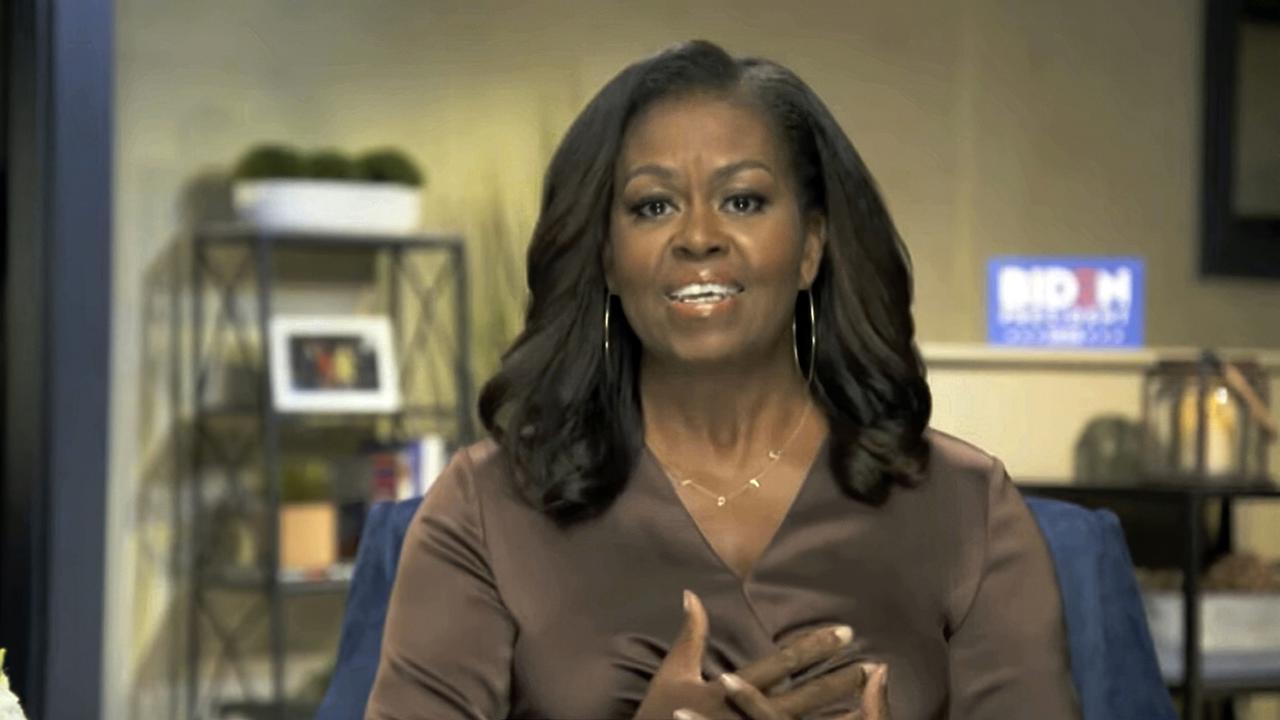 Une capture d'écran du discours de Michelle Obama en ouverture de la convention démocrate, le 17 août 2020. [AP/Keystone]