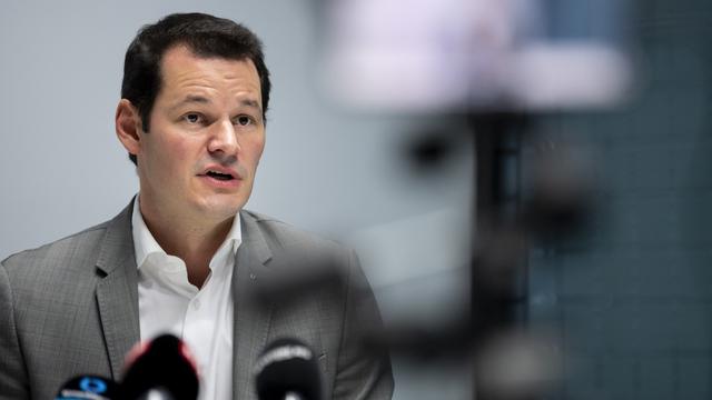 Pierre Maudet lors de l'annonce de sa démission le 29 octobre 2020. [Jean-Christophe Bott]