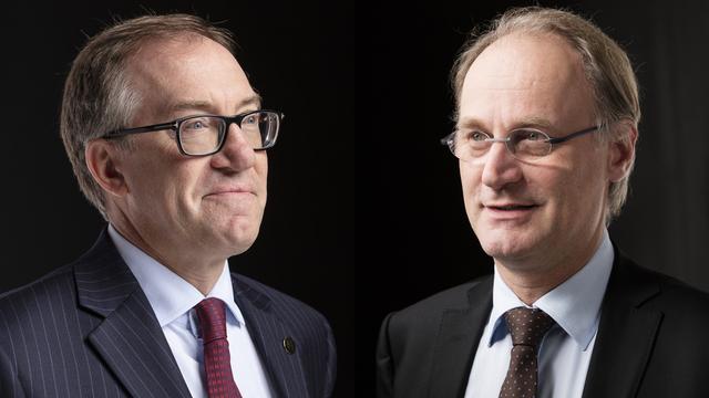 Michel Matter et Yves Nidegger. [Keystone - Gaëtan Bally]