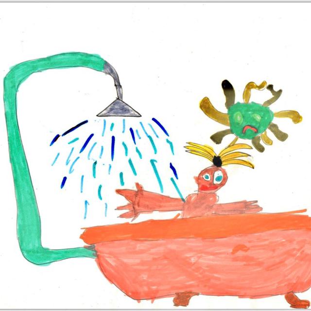 "Pourquoi se laver" dessin réalisé par Zoé. [Zoé]