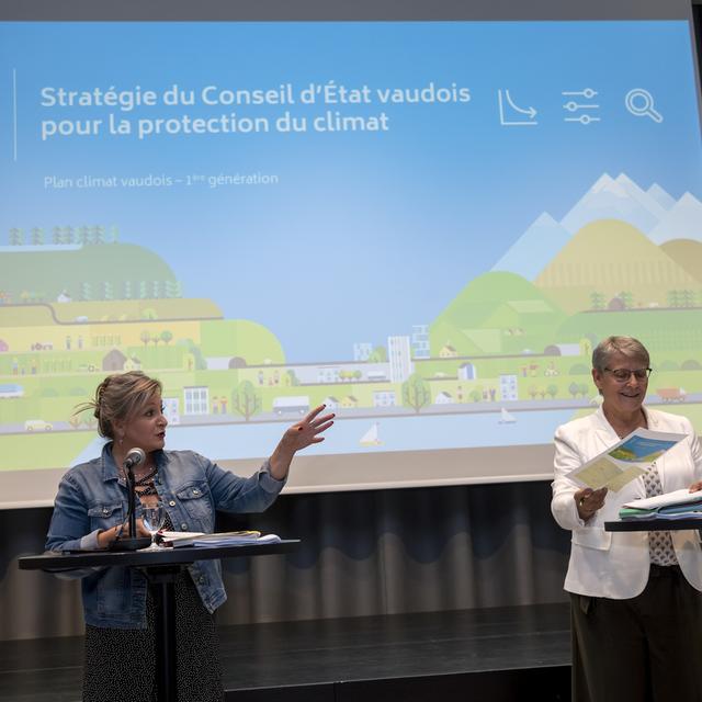 Le gouvernement vaudois a présenté son plan pour la protection du climat. [Keystone - Jean-Christophe Bott]