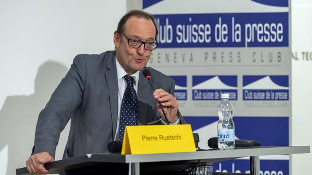 Pierre Ruetschi, directeur du Club suisse de la Presse, le 31 octobre 2019. [Keystone - Martial Trezzini]