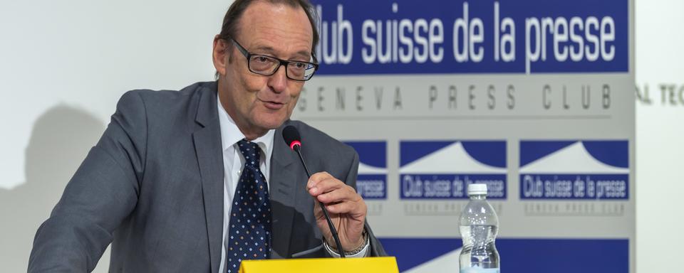 Pierre Ruetschi, directeur du Club suisse de la Presse, le 31 octobre 2019. [Keystone - Martial Trezzini]