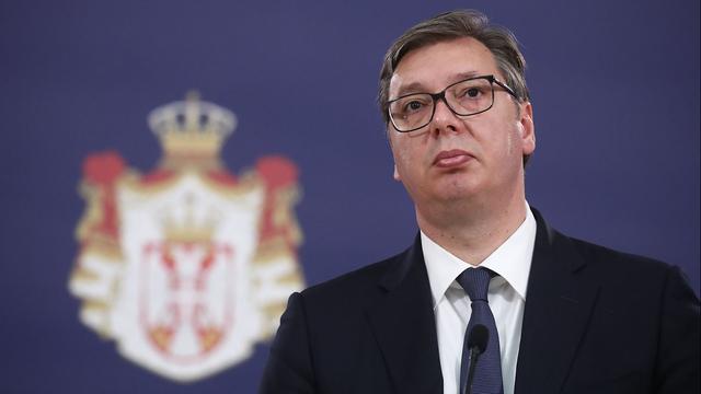 Le parti du président serbe Aleksandar Vucic devait emporter facilement les législatives. [Pool/Sputnik/AFP - Valeriy Sharifulin]