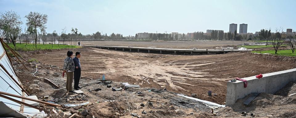 Un cimetière ouïghours rasé par Pékin dans la région du Xinjiang, en Chine, en septembre 2019. [AFP - Hector Retamal]