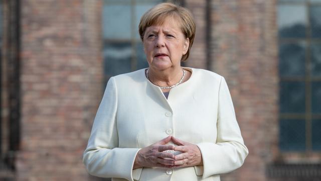 La chancelière allemande Angela Merkel photographiée 3 octobre 2020. [Keystone - EPA/ANDREAS GORA]