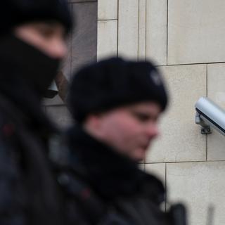 Une caméra de surveillance dans le centre de Moscou, en Russie, le 26 janvier 2020. [Reuters - Shamil Zhumatov]