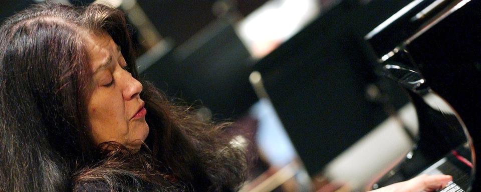 Martha Argerich au Verbier Festival le 31 juillet 2003. [Keystone - Olivier Maire]