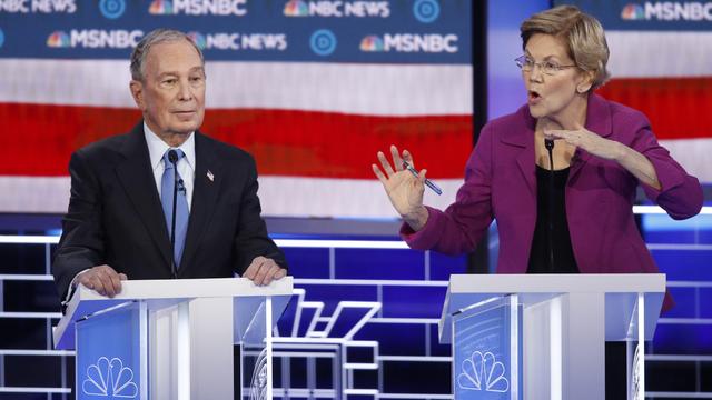 Le milliardaire et ex-maire de New York Michael Bloomberg, attaqué par Elizabeth Warren lors du neuvième débat démocrate à Las Vegas. [Ap Photo - John Locker]