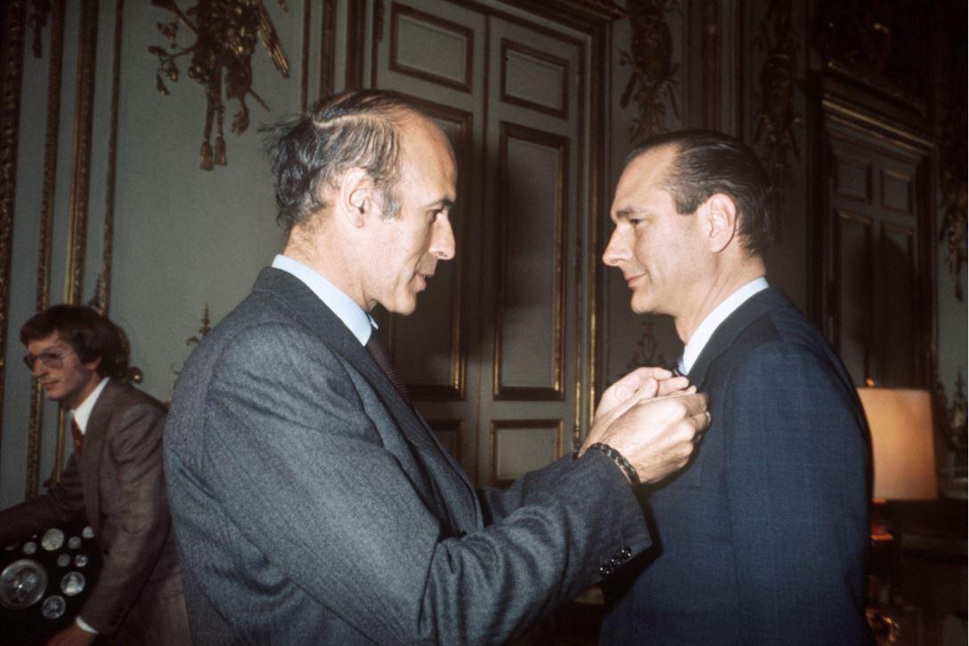 Valéry Giscard d'Estaing avec son Premier ministre Jacques Chirac en 1974. [afp]