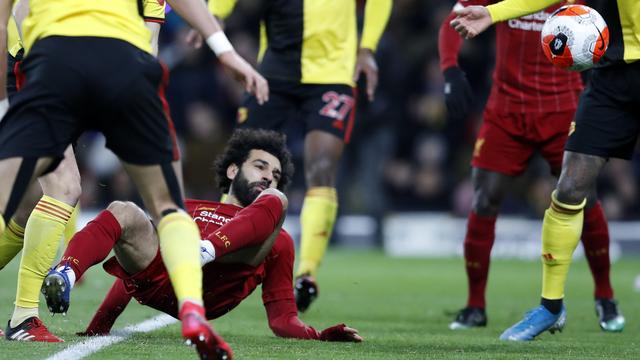 Salah et Liverpool ont chuté pour la première fois en championnat. [Keystone - Alastair Grant]