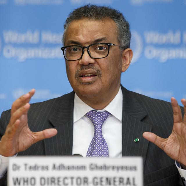 Le directeur général de l'OMS Tedros Adhanom Ghebreyesus. [Keystone - Salvatore Di Nolfi]