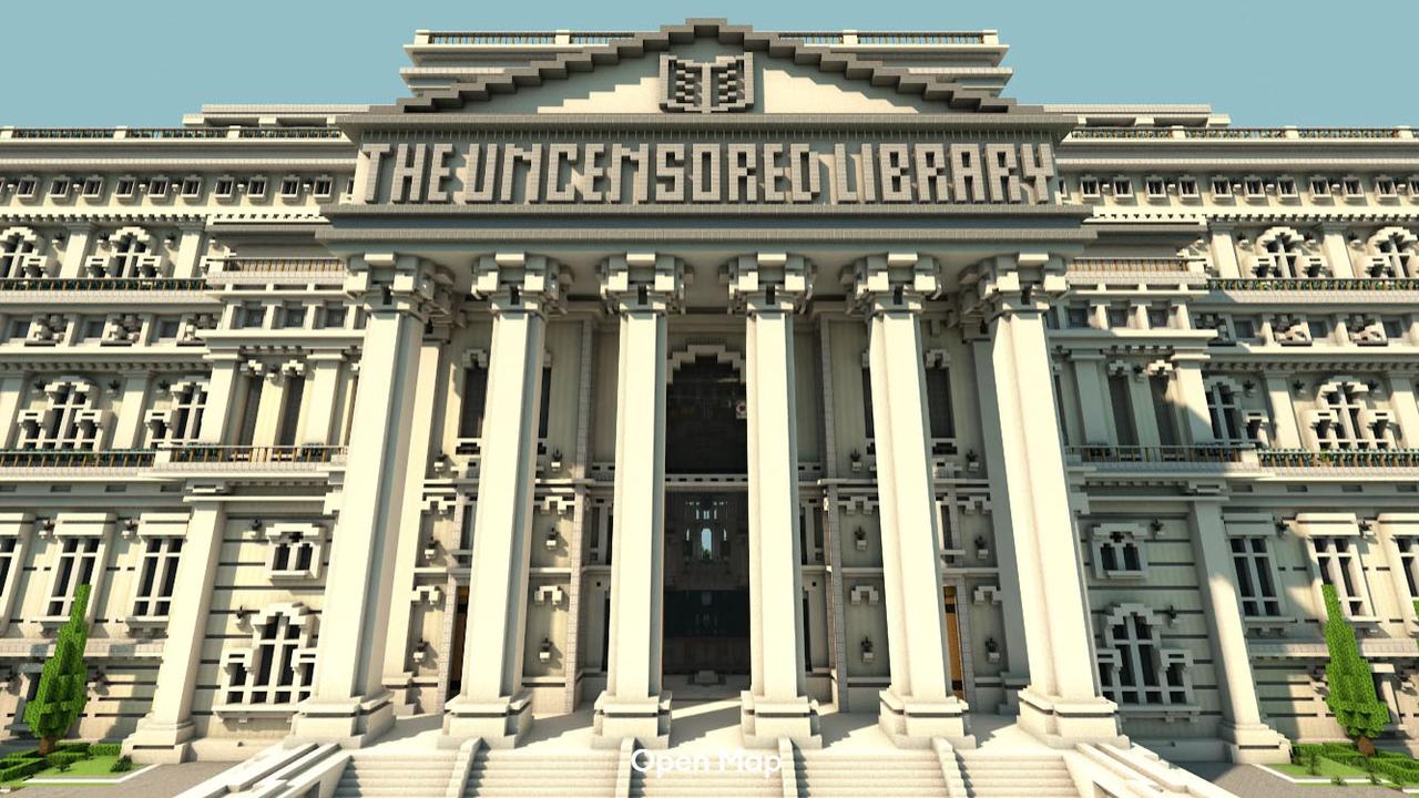 L'installation virtuelle de RSF prend l'apparence d'un grand bâtiment néoclassique. [RSF]