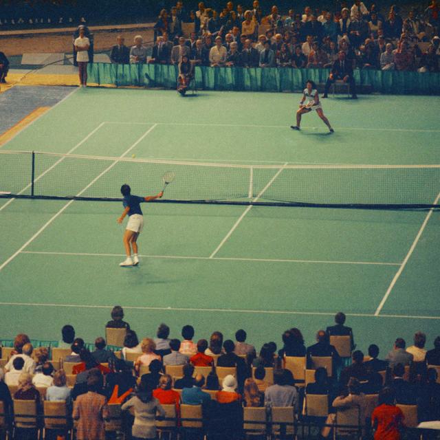 Le match entre Bobby Riggy et Billie Jean King a eu lieu en 1973 à Houston. [AP Photo/Keystone]