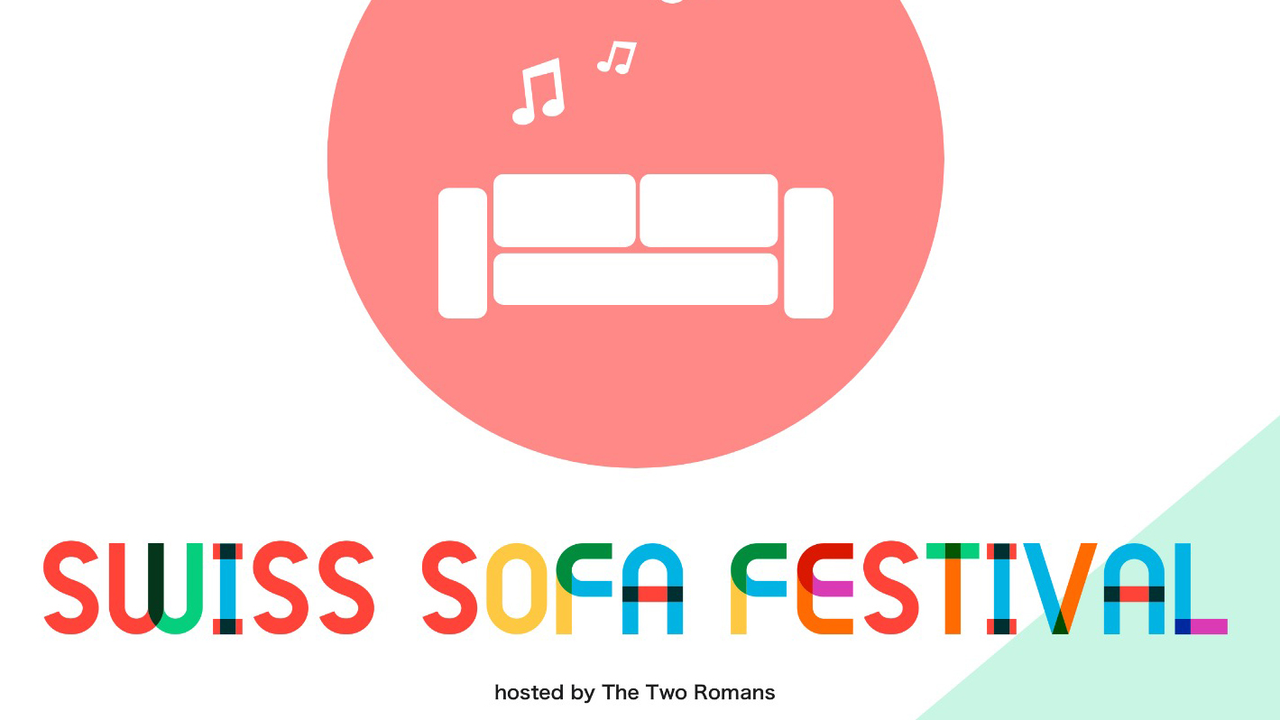 Le logo du Swiss Sofa Festival. [The Two Romans]